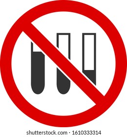No test-tubes vector icon. Flat No test-tubes symbol is isolated on a white background.