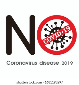 No text of Covid-19 Coronavirus concept inscription typography design logo, Coronavirus disease 2019 sign.