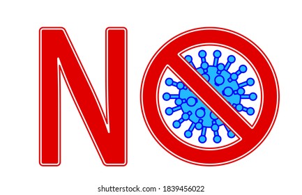 No text with stop coronavirus icon illustration. Novel coronavirus covid-19 Concept