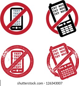 No Texting Signs / Symbols