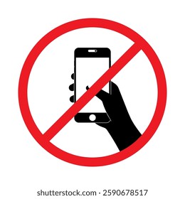 No Texting While Driving. Do Not Use Phone While Driving. Careless and Dangerous Driving Behavior. Vector Illustration. 