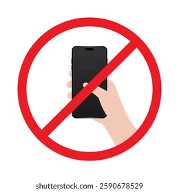 No Texting While Driving. Do Not Use Phone While Driving. Careless and Dangerous Driving Behavior. Vector Illustration. 