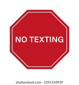 No Texting While Driving Sign. Do Not Use Phone While Driving. Careless and Dangerous Driving Behavior. Vector Illustration. 