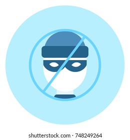 No Theifs House Protection System Icon On Blue Background Vector Illustration