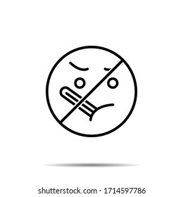 Sin termómetro, icono facial. Línea delgada simple, contorno vectorial de iconos emocionales para ui y ux, sitio web o aplicación móvil en fondo blanco