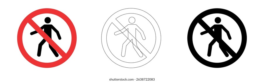 No thoroughfare for pedestrians in vector format