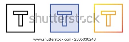 no through road icon. Linear, Blue Fill and Gradient Style Design Isolated On White Background