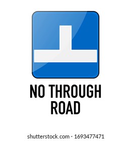 No a través de la información de la carretera y el aviso de la calle de tráfico, ilustración vectorial aislada en el fondo blanco para el aprendizaje, educación, cursos de conducción, pegatina, icono.