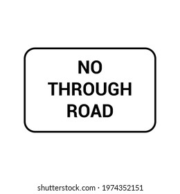 no through road sign vector illustration