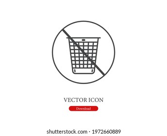 No throw away vector icon.  Editable stroke. Linear style sign for use on web design and mobile apps, logo. Symbol illustration. Pixel vector graphics - Vector