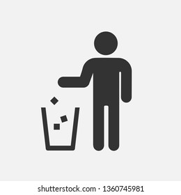 No Throw Icon. Keep Clean Warning Illustration As A Simple Vector Sign & Trendy Symbol for Design and Websites, Presentation or Mobile Application.