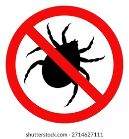 No hay señal de tick, señal de advertencia de tick. Ilustración vectorial plana aislada sobre fondo blanco