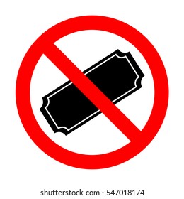 No Ticket sign illustration. 