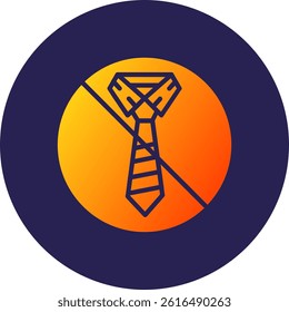 No Tie Glyph Circle Gradient Icon