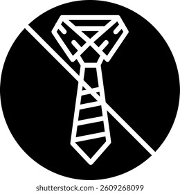 No Tie Glyph Icon Vector Design