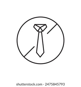 No tie sign icon design, isolated on white background, vector illustration