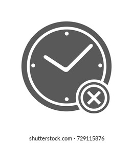 No Time Icon. Vector Simple Illustration Of No Time Icon Isolated On White Background