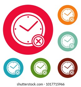 No time icons circle set vector isolated on white background