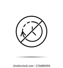 No time left icon. Simple thin line, outline vector of time ban, prohibition, embargo, interdict, forbiddance icons for ui and ux, website or mobile application