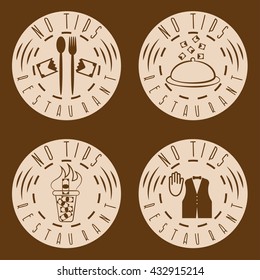 no tips restaurant vintage vector labels set