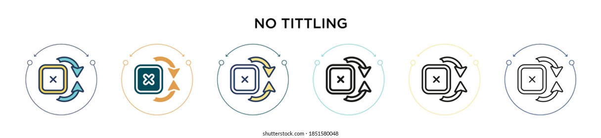 No tittling icon in filled, thin line, outline and stroke style. Vector illustration of two colored and black no tittling vector icons designs can be used for mobile, ui, web