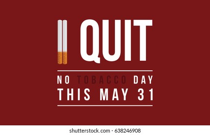 No tobacco day background vector flat