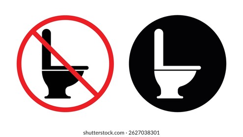 No Toilet Allowed and Toilet Available Vector Icons
