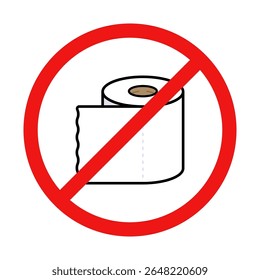 Nenhum sinal de rolo de papel higiênico no fundo branco
