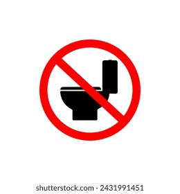 No toilet sign. Toilet is currently out of order. Vector Stock