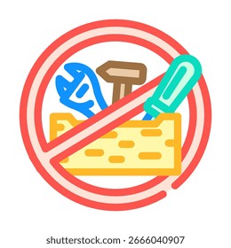 nenhuma ferramenta necessária ícone de cor vetor. nenhuma ferramenta necessária sinal. símbolo isolado ilustração