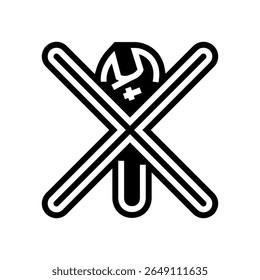 no tools required glyph icon vector. no tools required sign. isolated symbol illustration