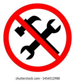 No Tools Symbol Sign, Vector Illustration, Isolate On White Background Label .EPS10