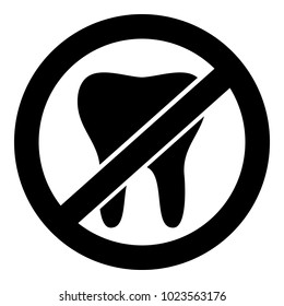 No tooth icon. Simple illustration of no tooth vector icon for web