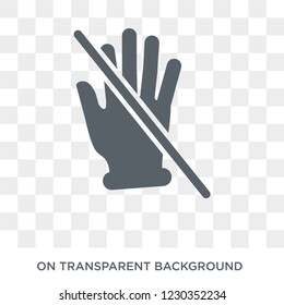 No touch gesture icon. Trendy flat vector No touch gesture icon on transparent background from Hands and guestures collection.  - Powered by Shutterstock - Get 15% off with code: PIKWIZARD15