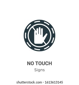 No touch glyph icon vector on white background. Flat vector no touch icon symbol sign from modern signs collection for mobile concept and web apps design.