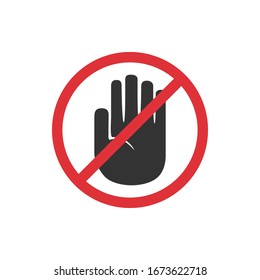 No touch hand icon in a flat design. Vector illustration