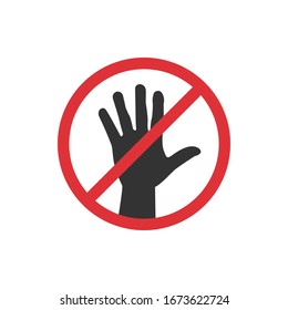 No touch hand icon in a flat design. Vector illustration