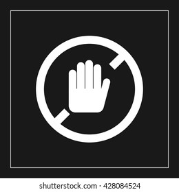 no touch icon. touch forbidden vector illustration
