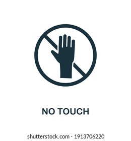 No Touch icon. Monocrome element from new normality collection. No Touch icon for banners, infographics and templates.