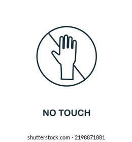 No Touch icon. Simple element from new normality collection. Filled monochrome No Touch icon for templates, infographics and banners