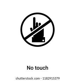 No touch icon vector isolated on white background, logo concept of No touch sign on transparent background, filled black symbol