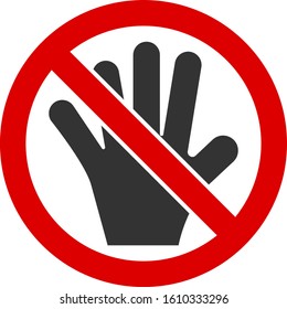 No touch palm vector icon. Flat No touch palm symbol is isolated on a white background.