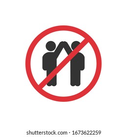 No touch people icon in a flat design. Vector illustration