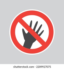 No Touching Red Prohibition Sign Do Stock Vector (Royalty Free ...