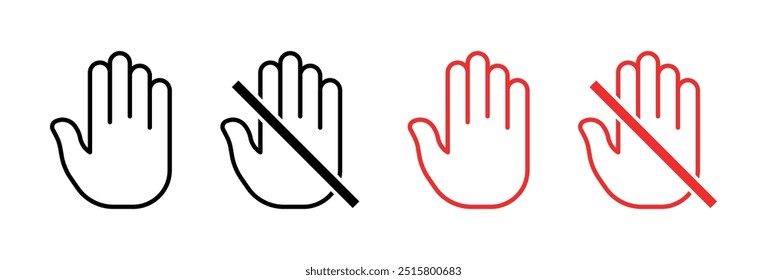 No touching set icons. Flat and linear style. Vector icons.