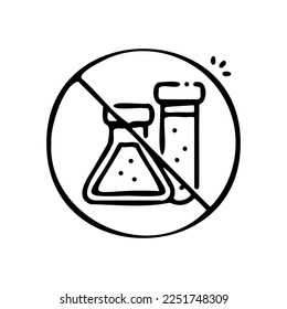 No toxic chemical vector icon hand drawn style.Can be use for wedding invitation, card design and background design