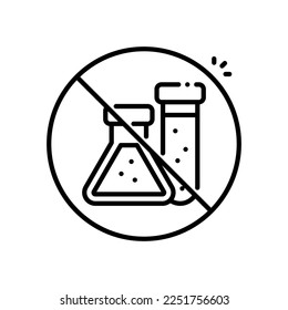 No toxic chemical vector icon black outline style.Can be use for wedding invitation, card design and background design