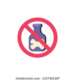 No toxic liquids flat icon, No poisonous vector sign, colorful pictogram isolated on white. Symbol, logo illustration. Flat style design