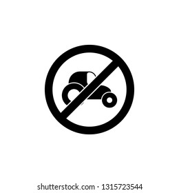 No tractor sign icon. Simple glyph, flat vector element of ban, prohibition, forbid icons set for UI and UX, website or mobile application