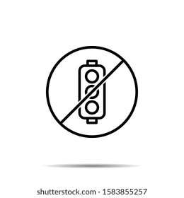 No traffic light icon. Simple thin line, outline vector of web ban, prohibition, embargo, interdict, forbiddance icons for ui and ux, website or mobile application